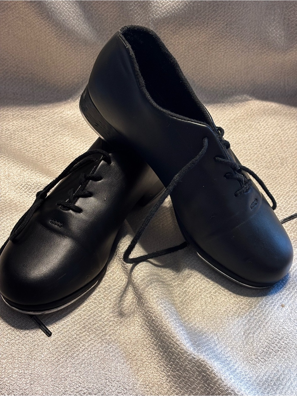 Capezio Black Kids Lace-Up Tap Shoes